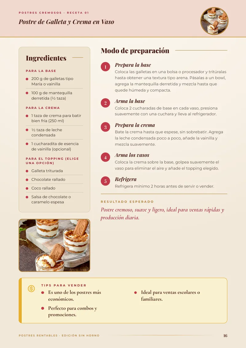 Página de una receta completa